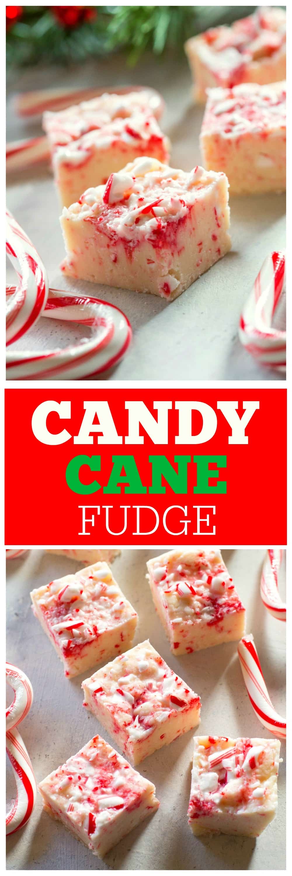 Candy Cane Fudge - seulement 5 ingrédients et tellement délicieux.  #bonbons #canne #fudge #noël #dessert